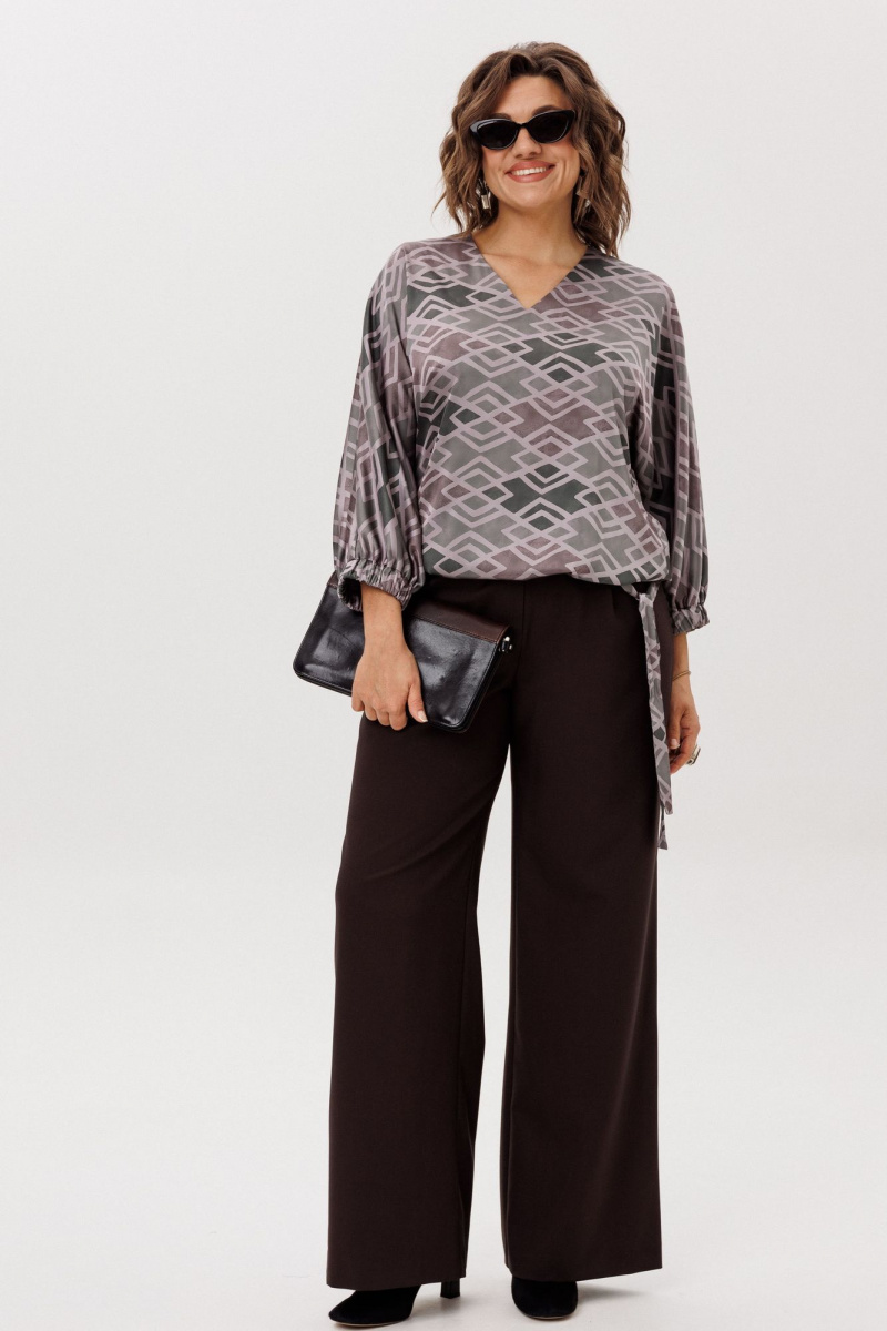 Брюки Anelli 1702 блестящий каштан