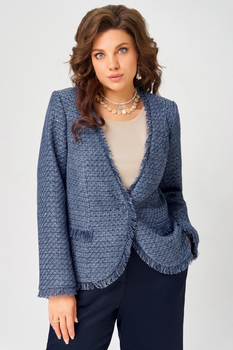 Брючный костюм Fita 4056 бежево-синий