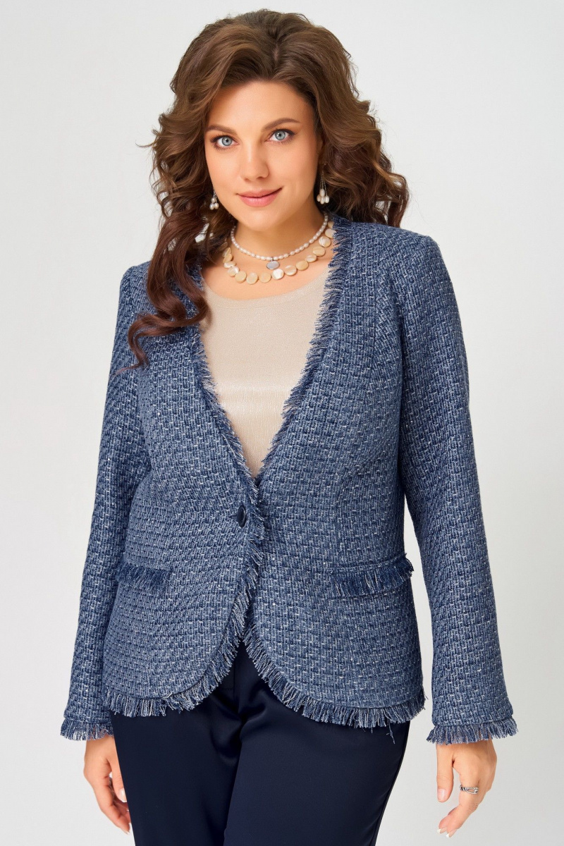 Брючный костюм Fita 4056 бежево-синий