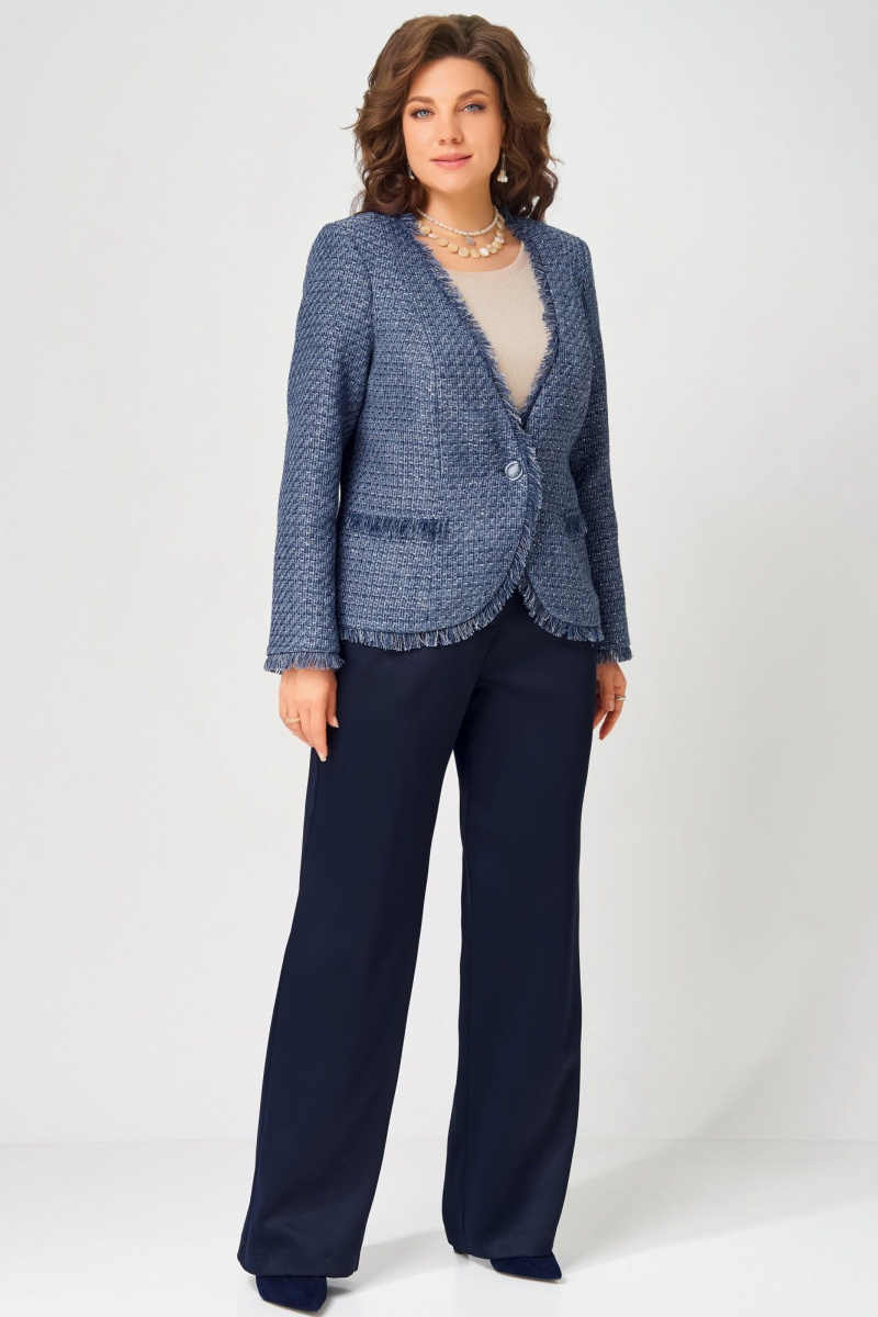 Брючный костюм Fita 4056 бежево-синий