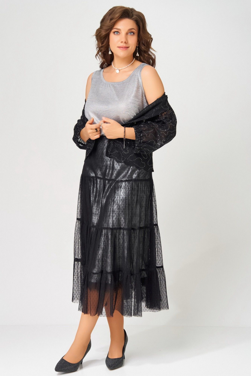 Юбочный комплект Fita 4141 черно-серебристый