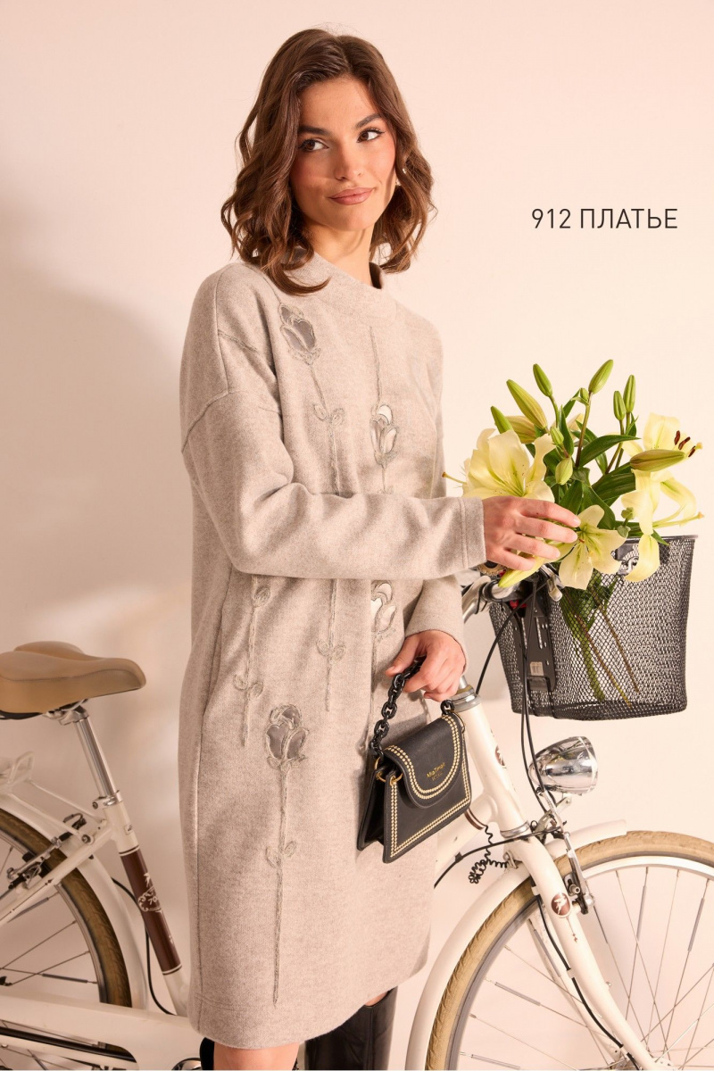 Платья NiV NiV fashion 912 бежевый-меланж