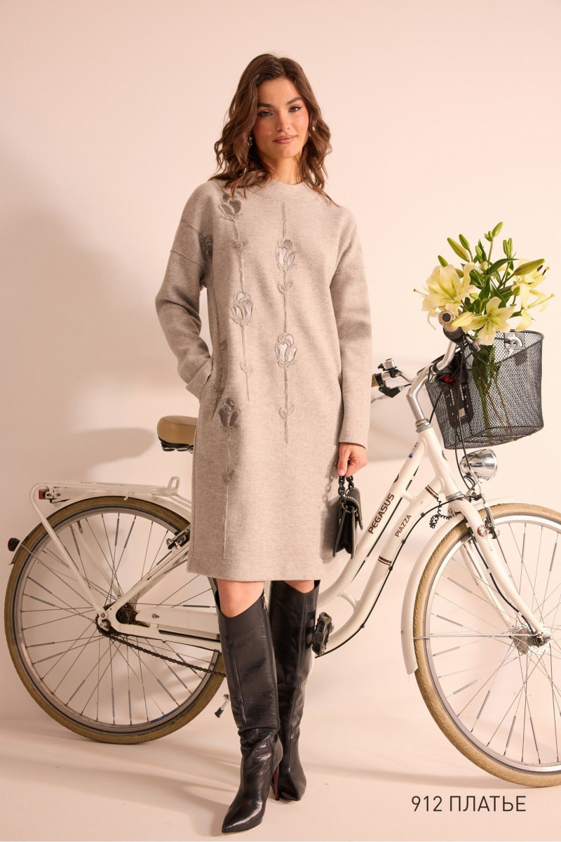 Платья NiV NiV fashion 912 бежевый-меланж