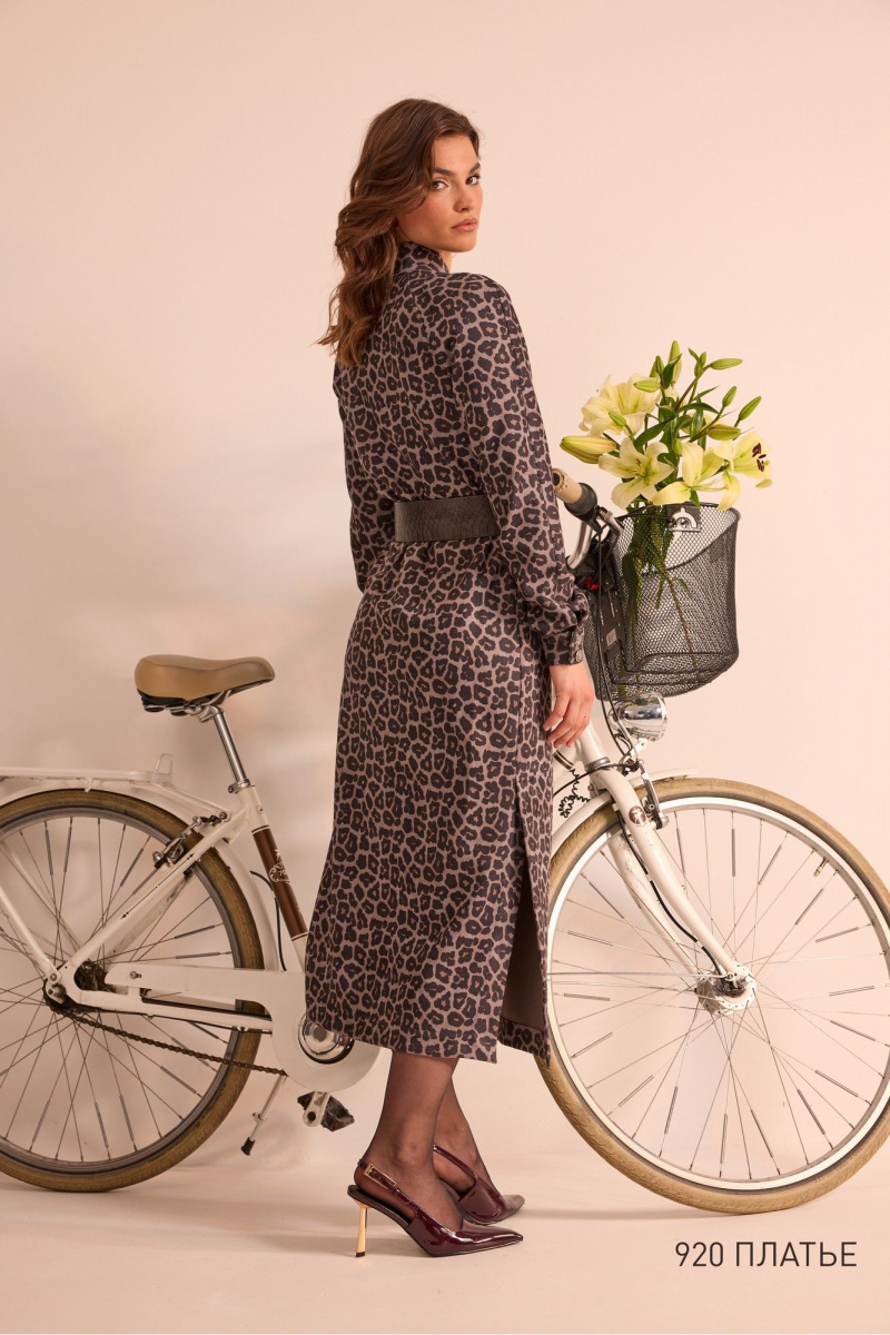 Платья NiV NiV fashion 920 серый-леопард