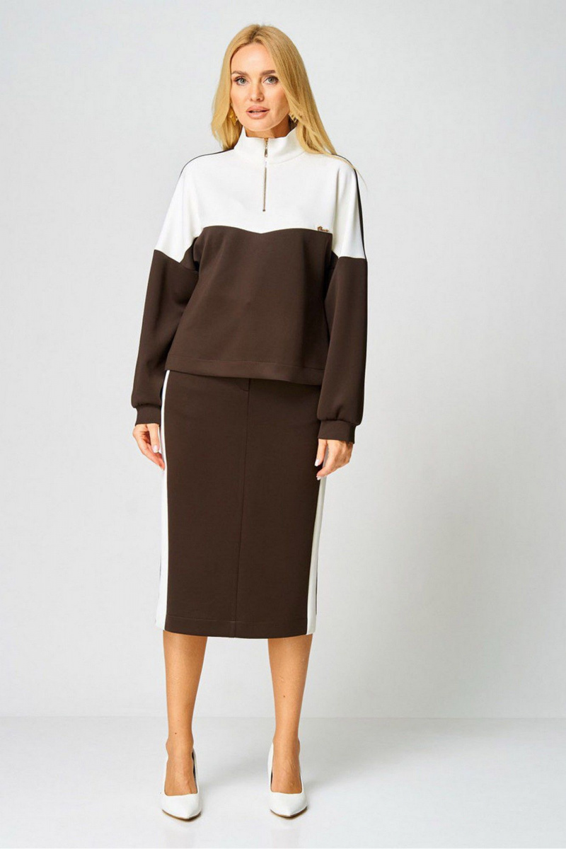 Юбочный комплект Gamma Gracia 888 коричневый_белый