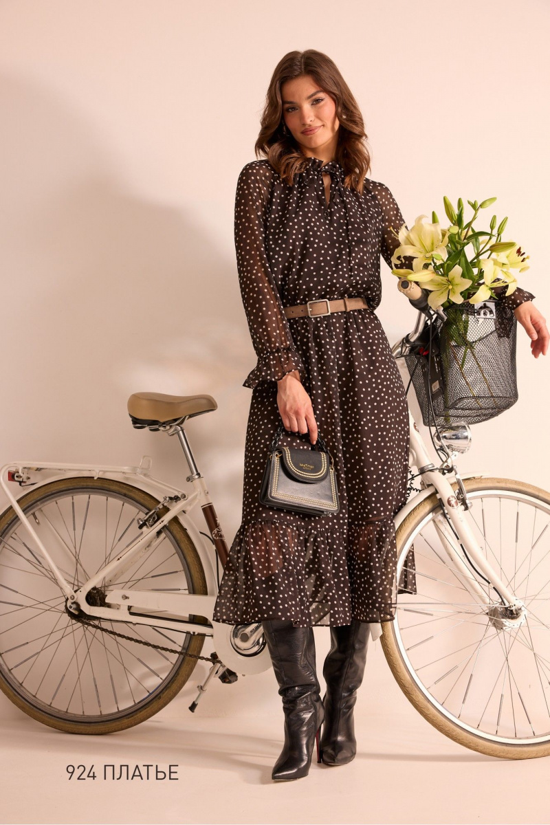 Платья NiV NiV fashion 924 чёрный_в_белый_горошек