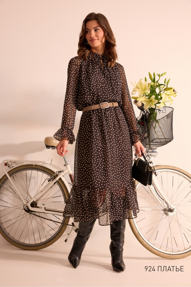 Платья NiV NiV fashion 924 чёрный_в_белый_горошек