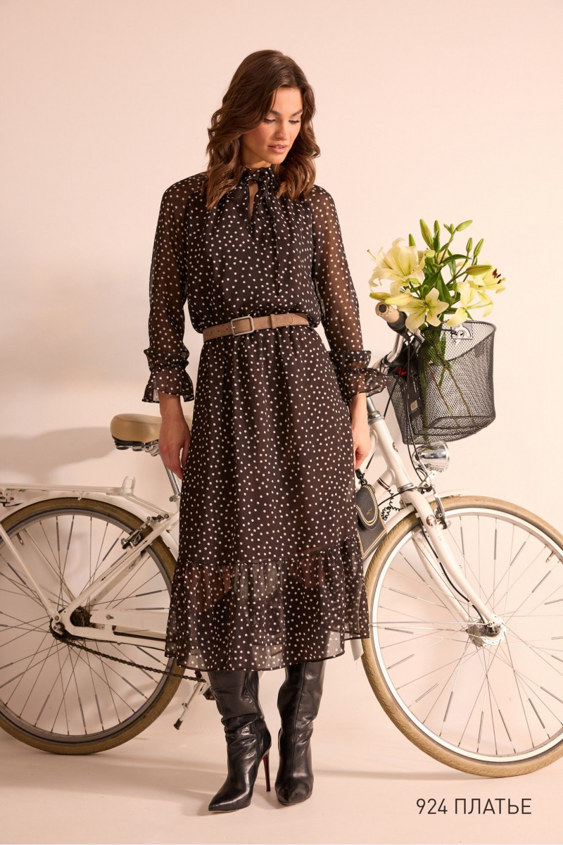 Платья NiV NiV fashion 924 чёрный_в_белый_горошек