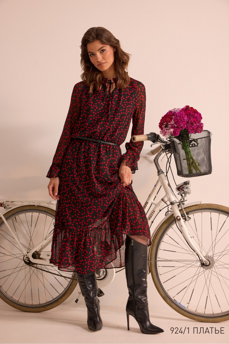 Платья NiV NiV fashion 924/1 чёрный_в_красный_горошек