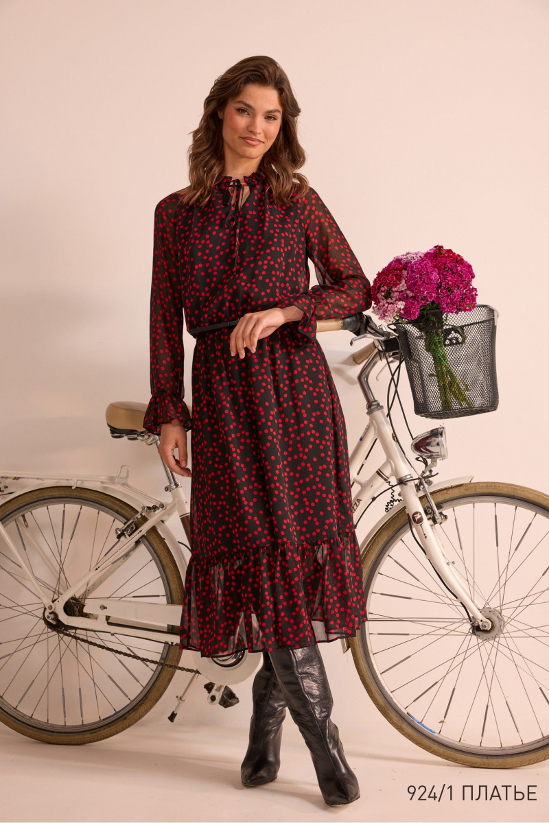 Платья NiV NiV fashion 924/1 чёрный_в_красный_горошек