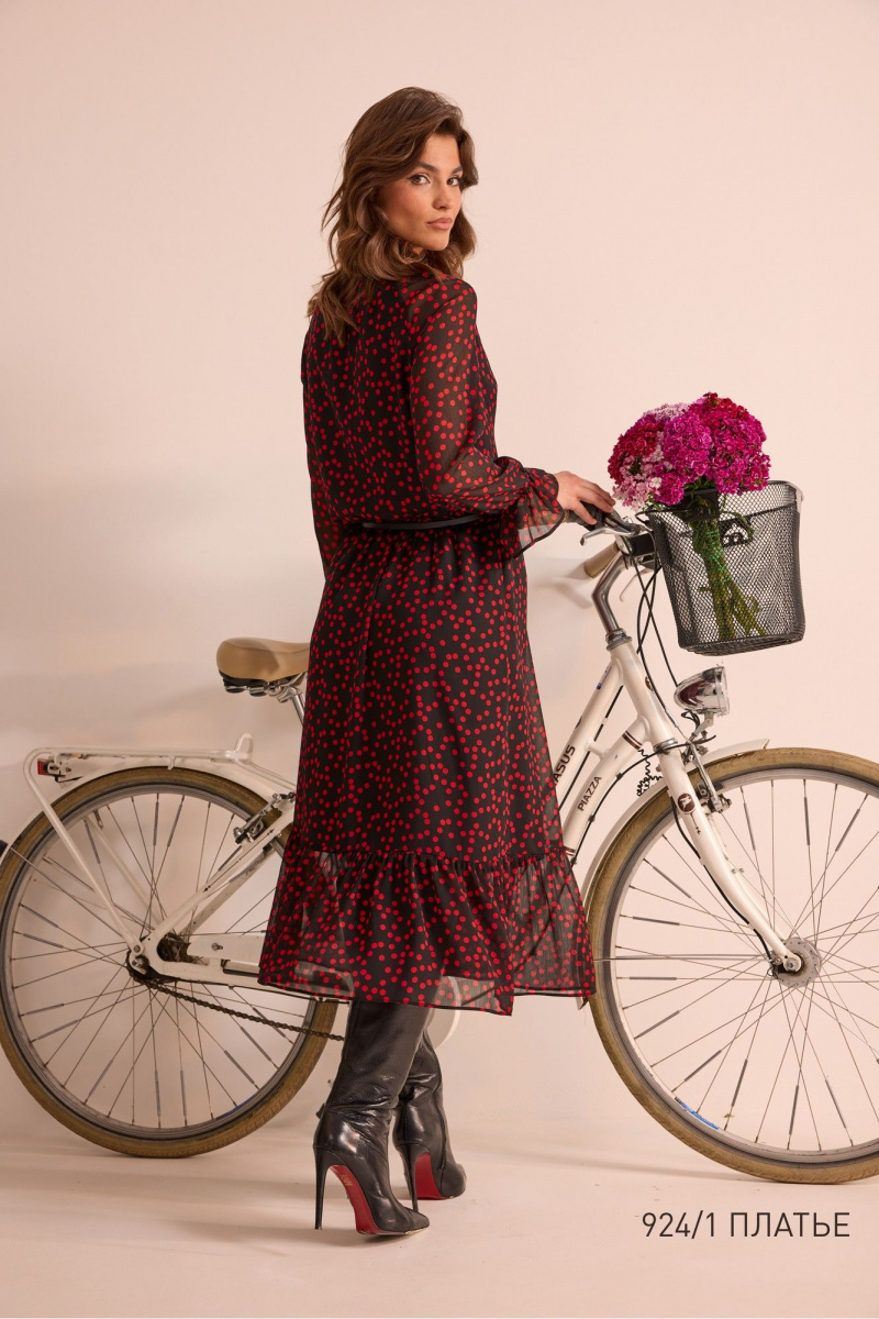 Платья NiV NiV fashion 924/1 чёрный_в_красный_горошек