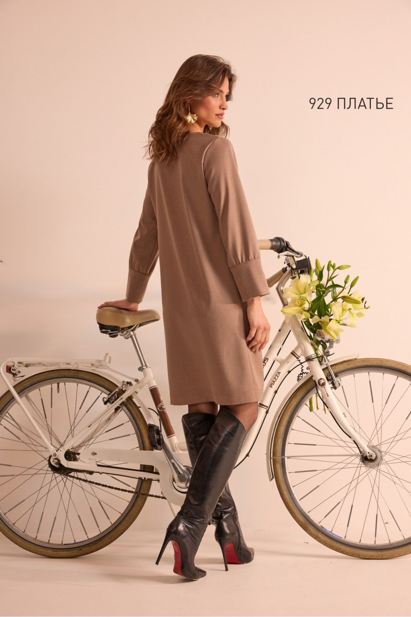 Платья NiV NiV fashion 929 коричнево-бежевый