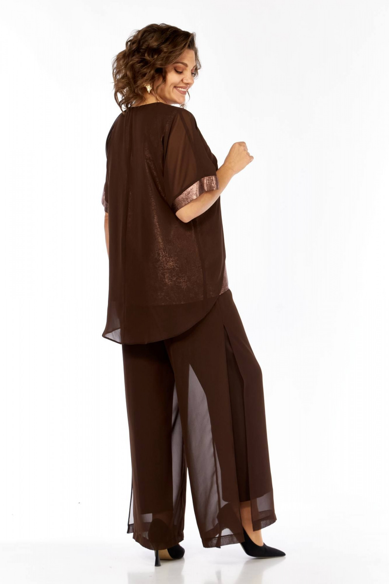 Брючный комплект БагираАнТа 1080 коричневый+золото