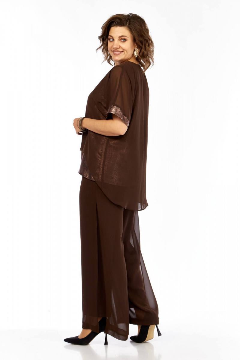 Брючный комплект БагираАнТа 1080 коричневый+золото