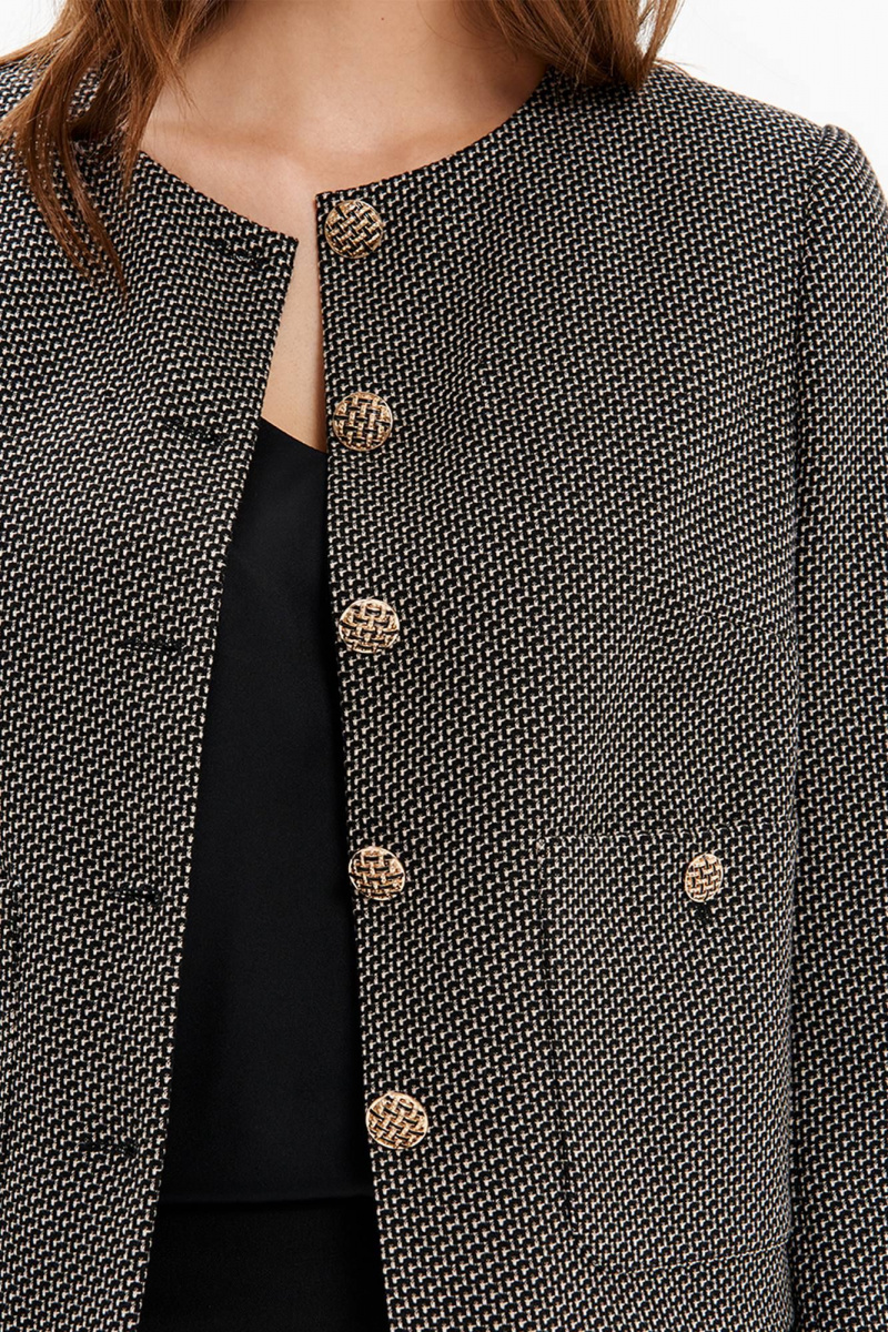 Жакеты Nelva 1886 черно-кремовый жаккард