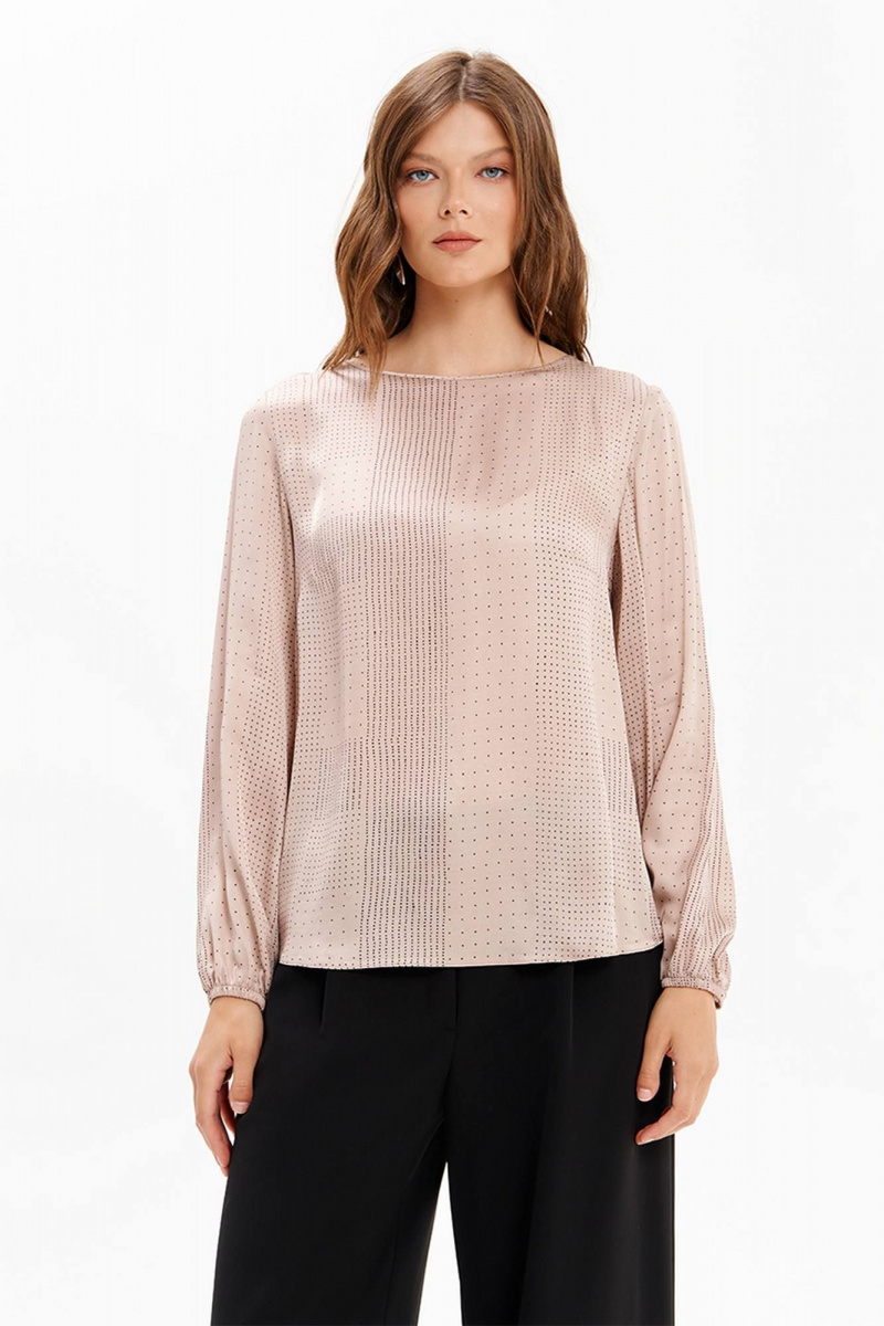 Блузы Nelva 23484 пепельно-бежевый принт