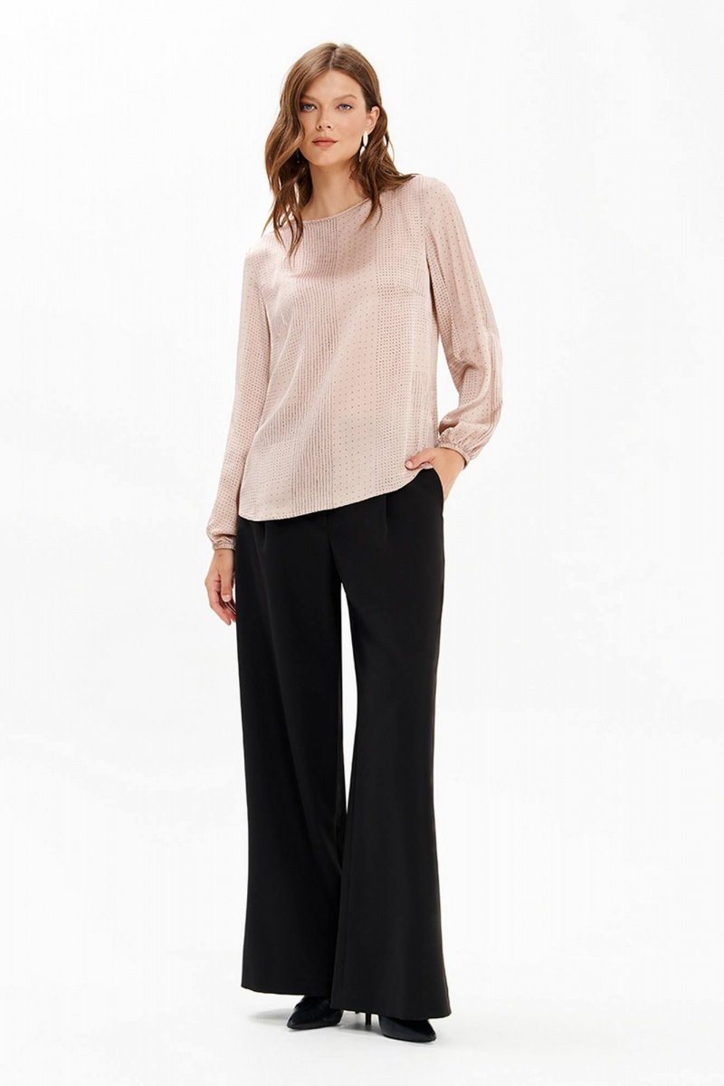 Блузы Nelva 23484 пепельно-бежевый принт