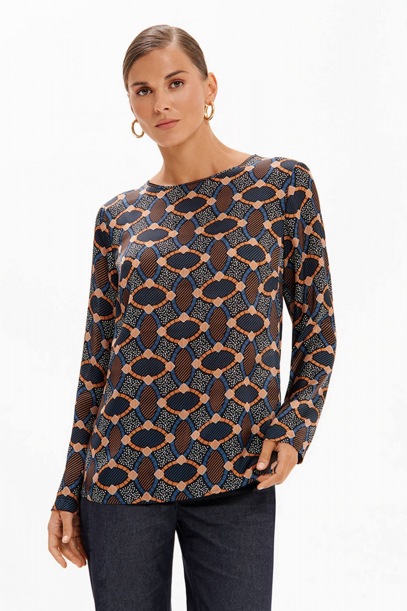 Блузы Nelva 23486 черный принт