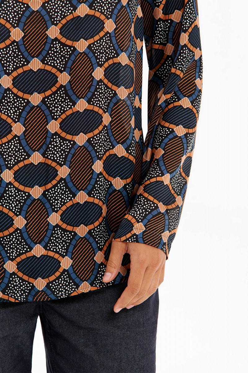 Блузы Nelva 23486 черный принт