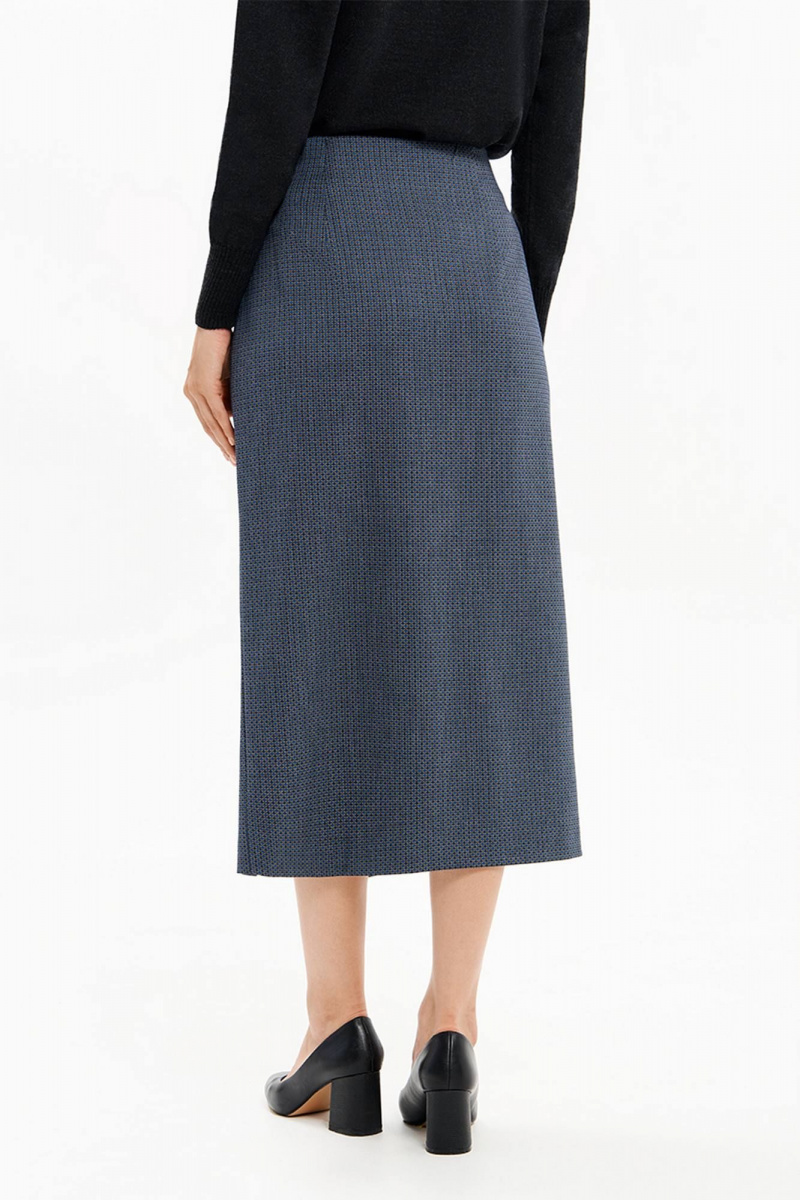 Юбки Nelva 4927 серо-синий жаккард