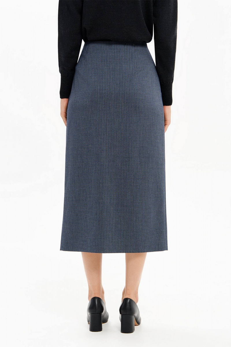 Юбки Nelva 4927 серо-синий жаккард