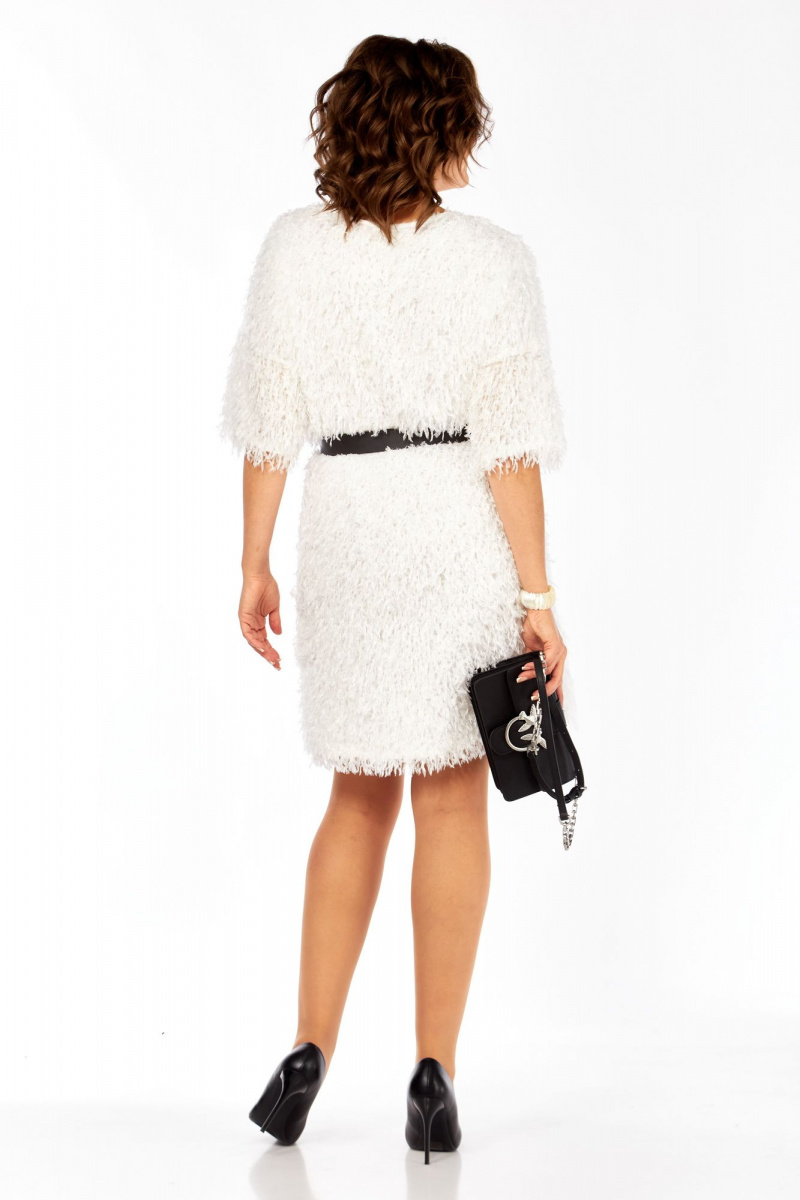 Платья Ольга Стиль Л-435 белое-молоко