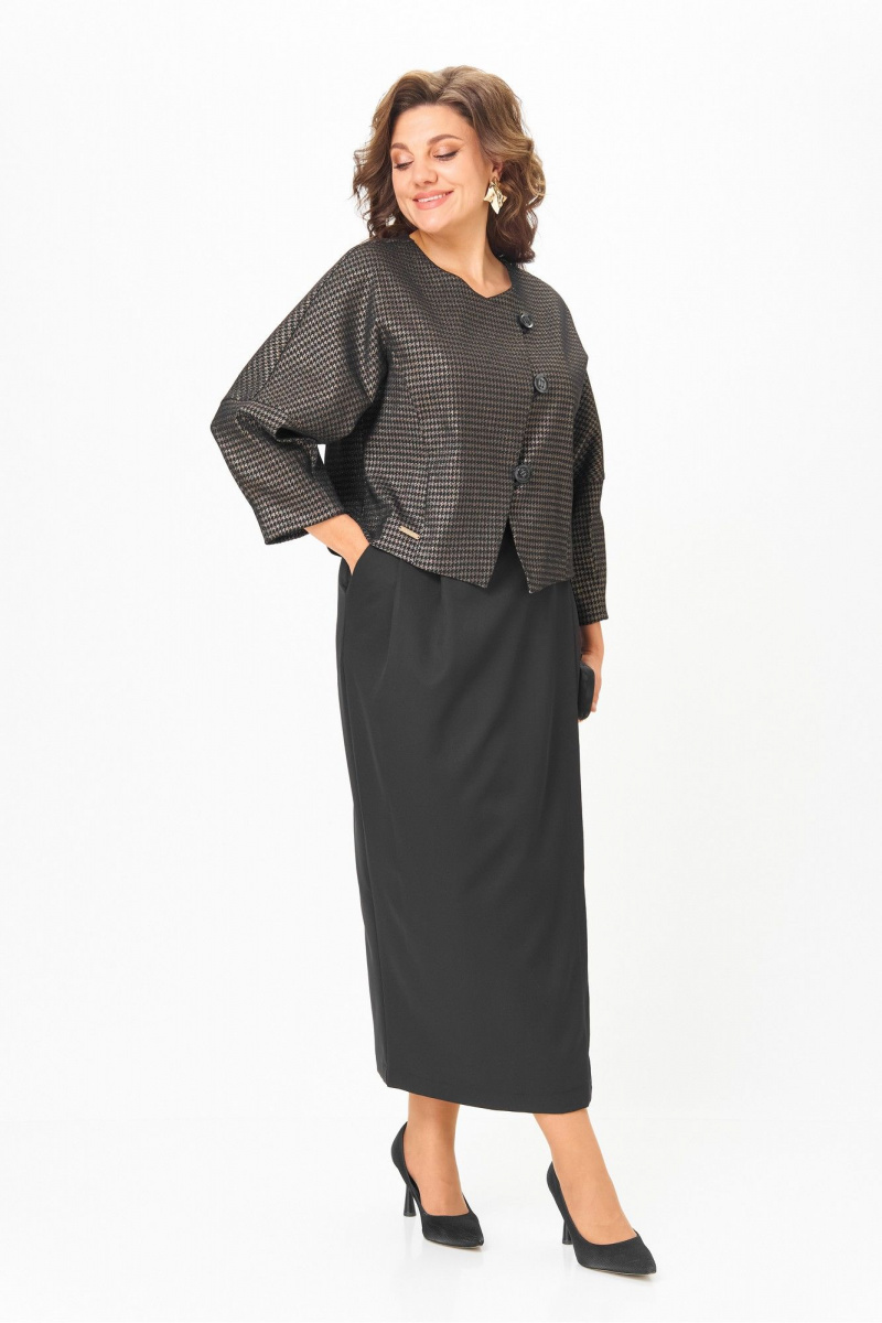 Юбочный костюм Michel chic 1443 черный_золото