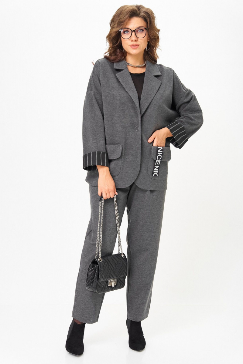 Брючный костюм Michel chic 1437 грей