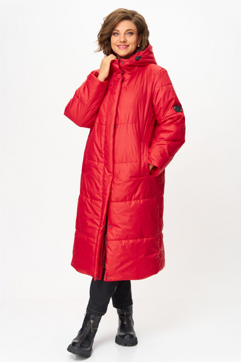 Женское пальто Andina city 7013-24 красный