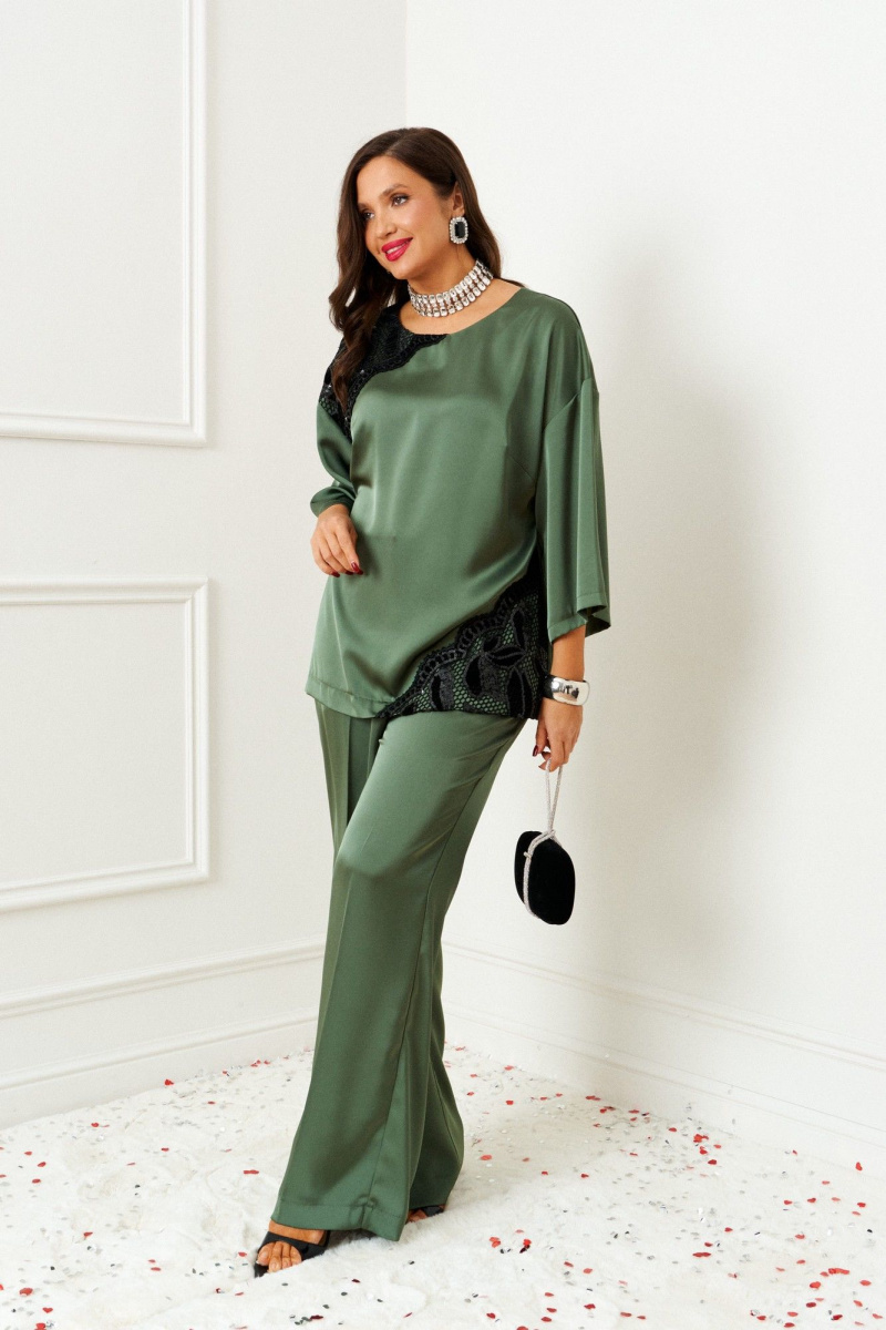 Брючный комплект Beautiful&Free 6401 шалфей