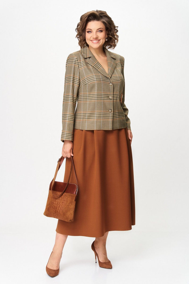 Юбочный костюм Aira Style 24-17А бурбон_новый