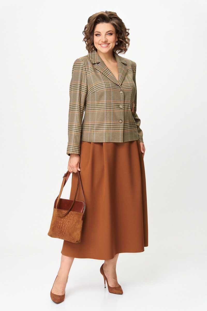 Юбочный костюм Aira Style 24-17А бурбон_новый