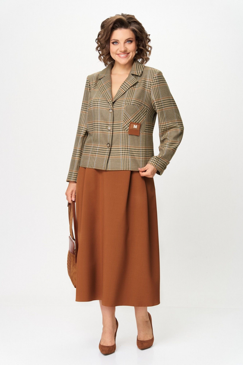 Юбочный костюм Aira Style 24-17А бурбон_новый