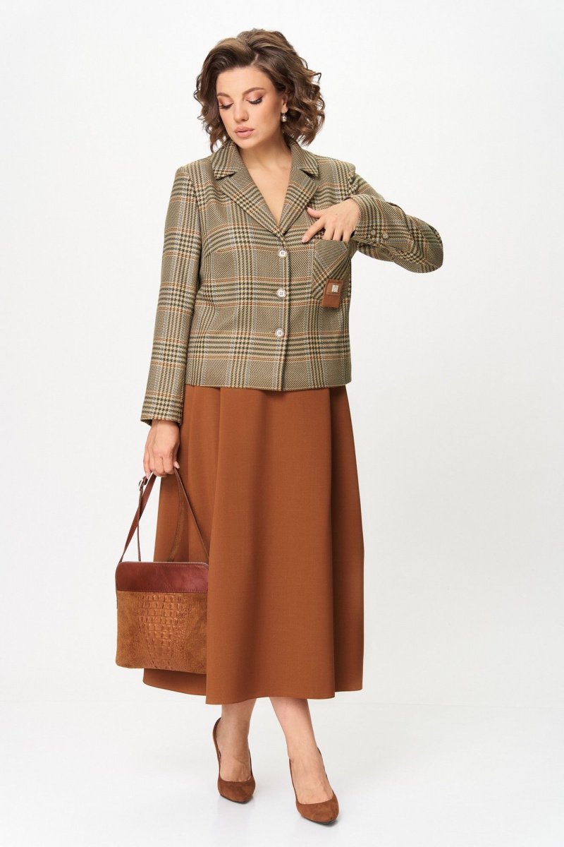 Юбочный костюм Aira Style 24-17А бурбон_новый