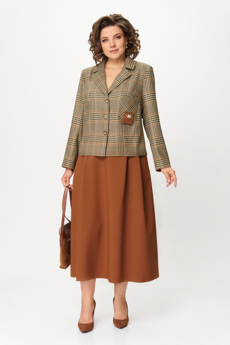 Юбочный костюм Aira Style 24-17А бурбон_новый