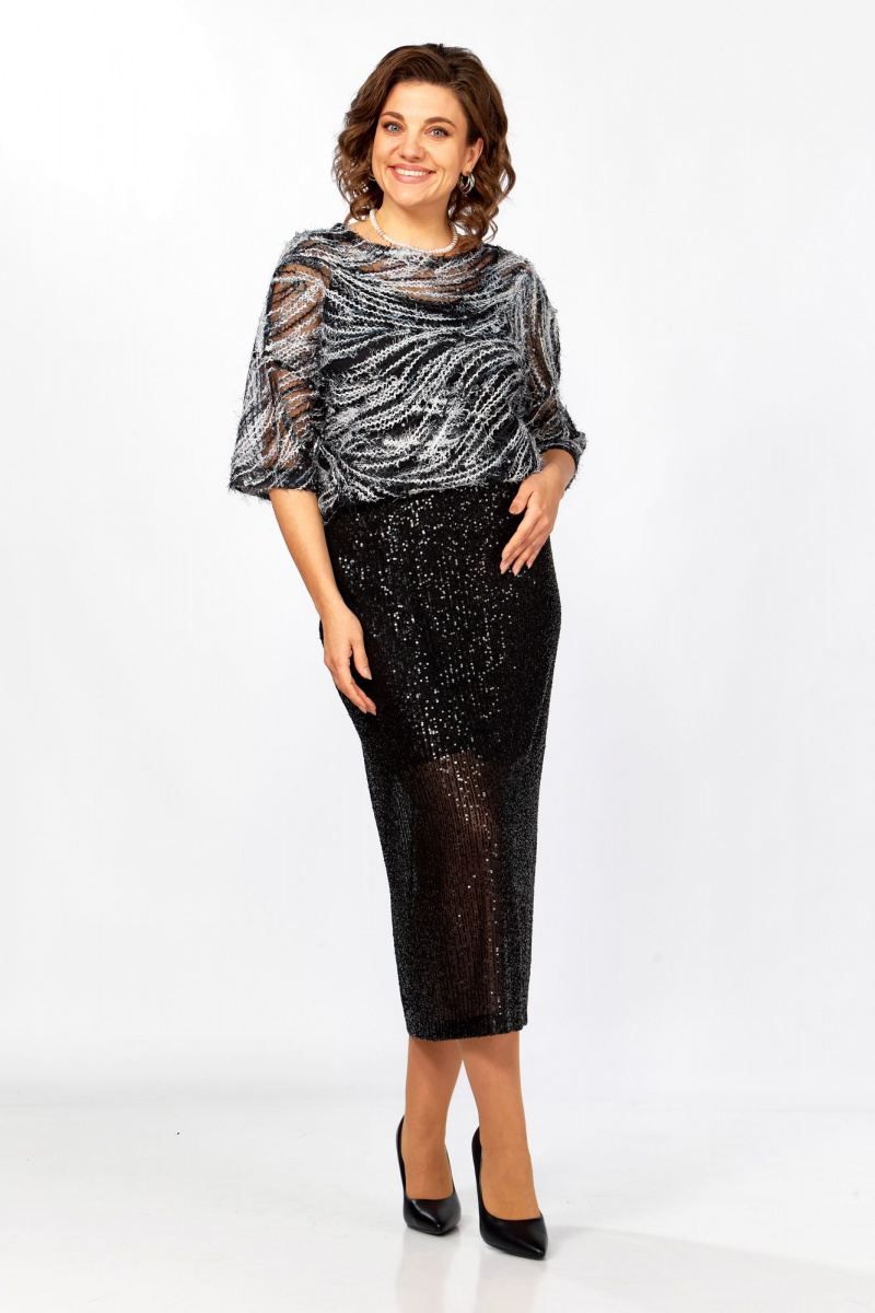 Юбочный комплект Ольга Стиль Л-434 темно-синий