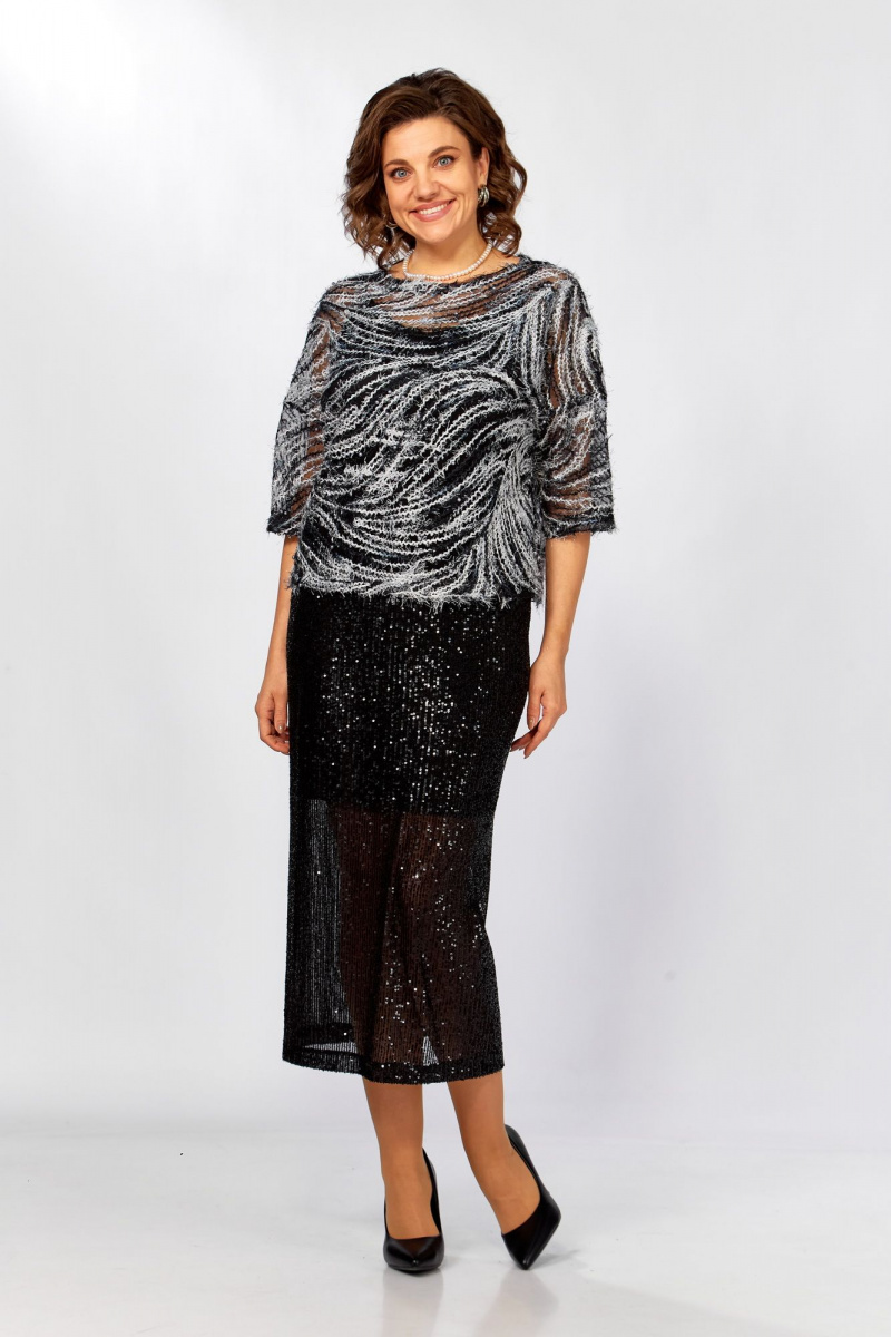 Юбочный комплект Ольга Стиль Л-434 темно-синий