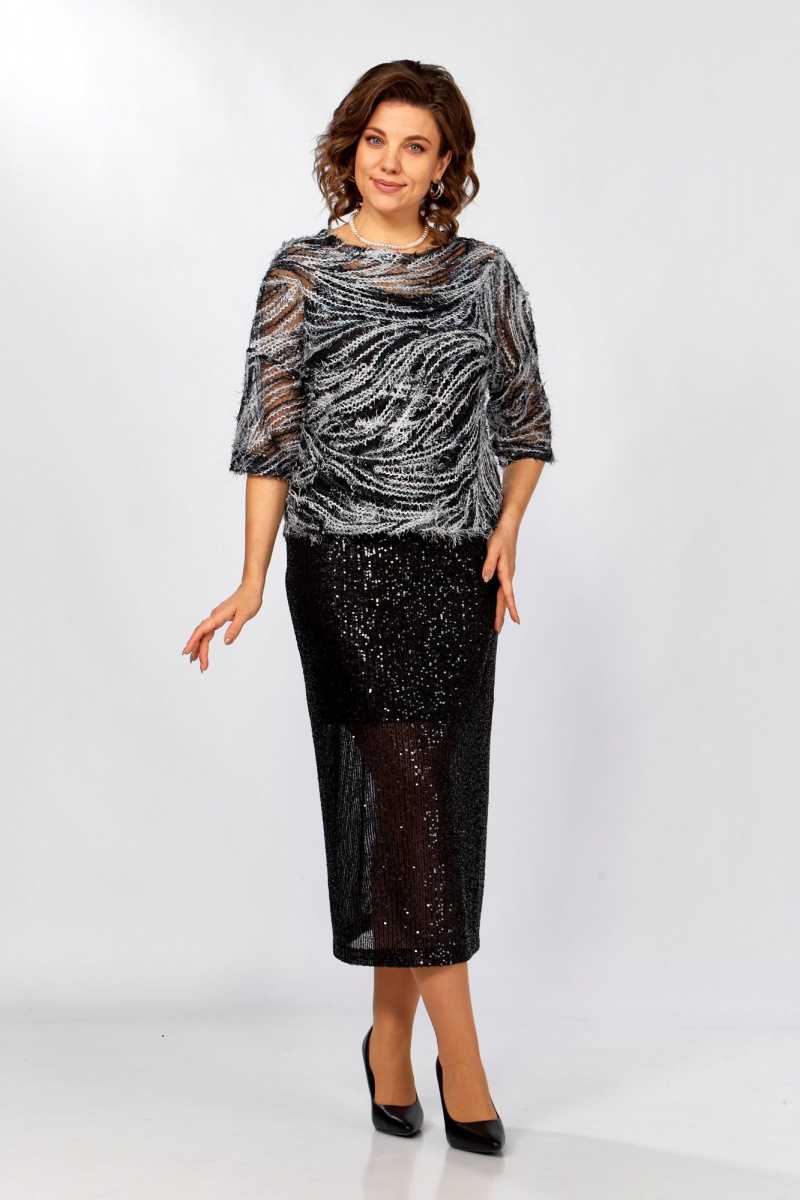 Юбочный комплект Ольга Стиль Л-434 темно-синий