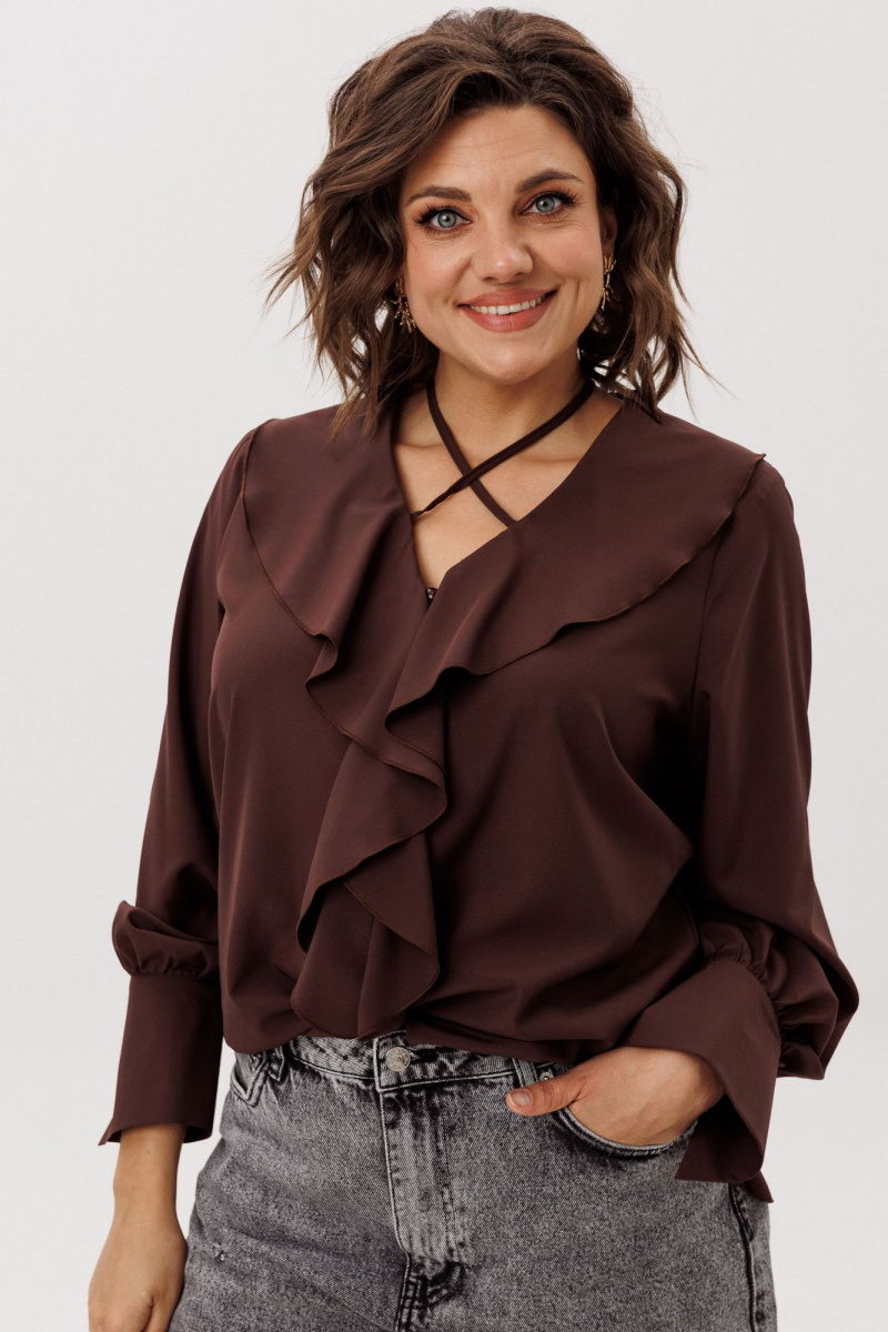Блузы Anelli 1679 пряный_какао