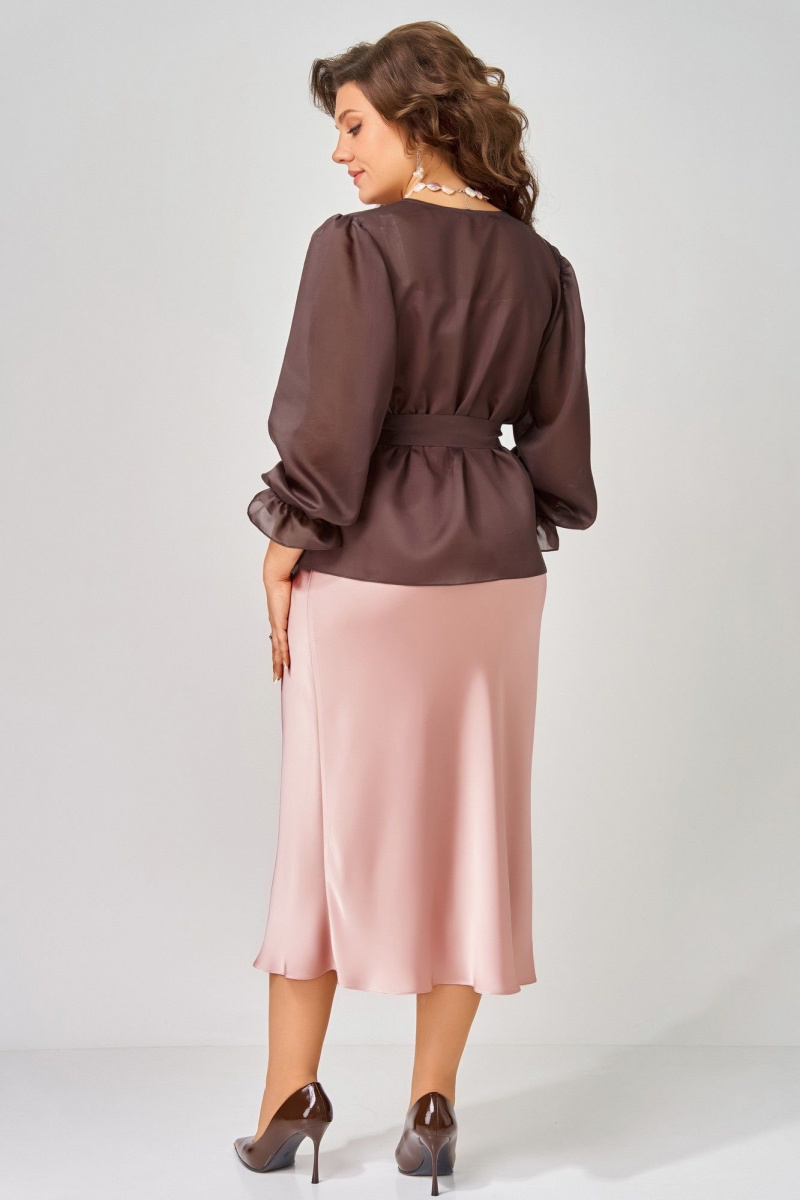 Плательный комплект Fita 3193 розово-шоколадный