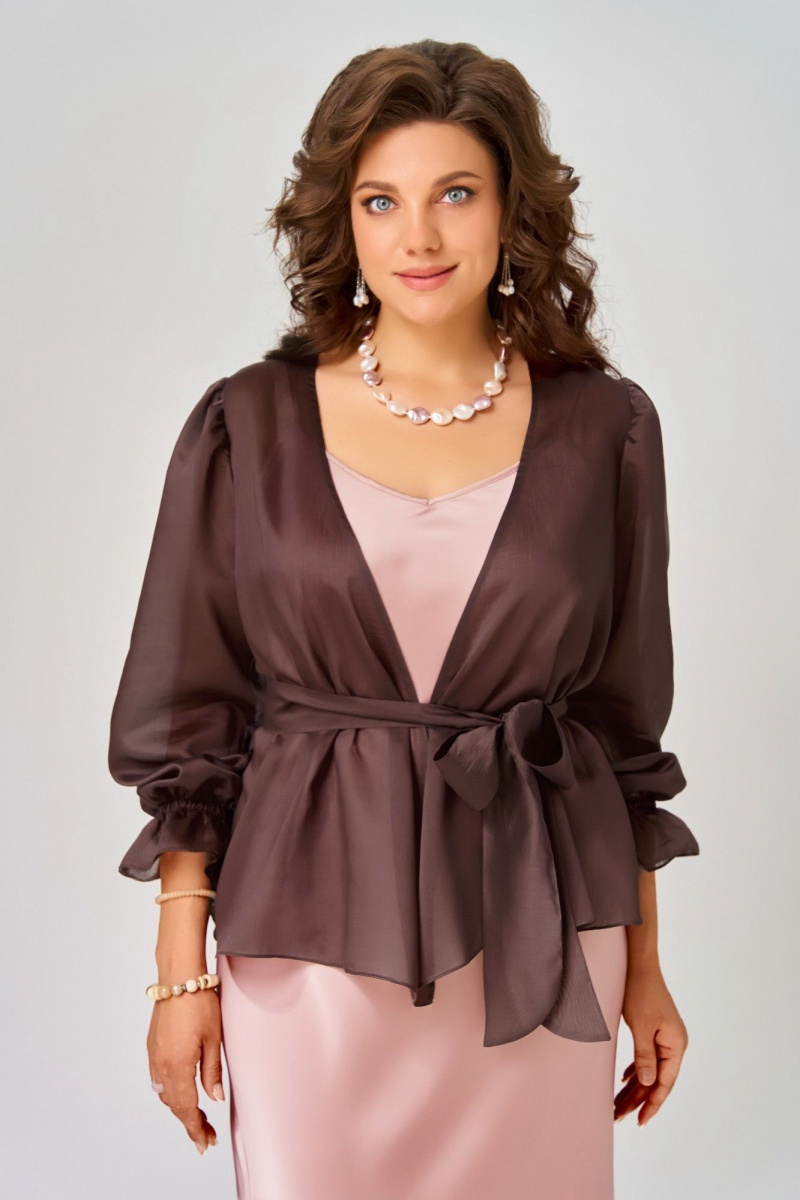 Плательный комплект Fita 3193 розово-шоколадный