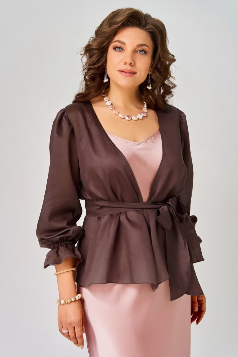 Плательный комплект Fita 3193 розово-шоколадный