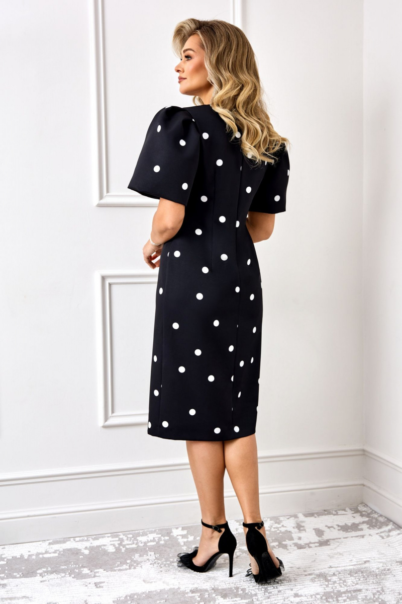 Платья AGATTI 5888 черный_с_белым_горохом