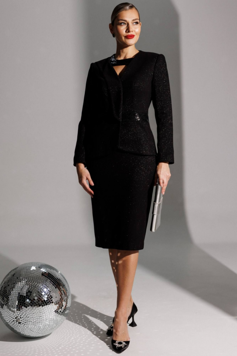 Юбочный костюм Мода Юрс 25-2888 черный