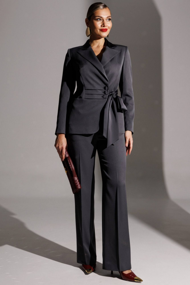Брючный костюм Мода Юрс 25-2938 серый