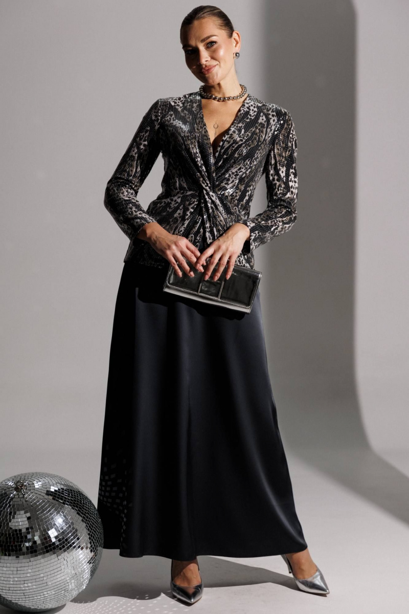 Юбочный костюм Мода Юрс 25-2881 серый