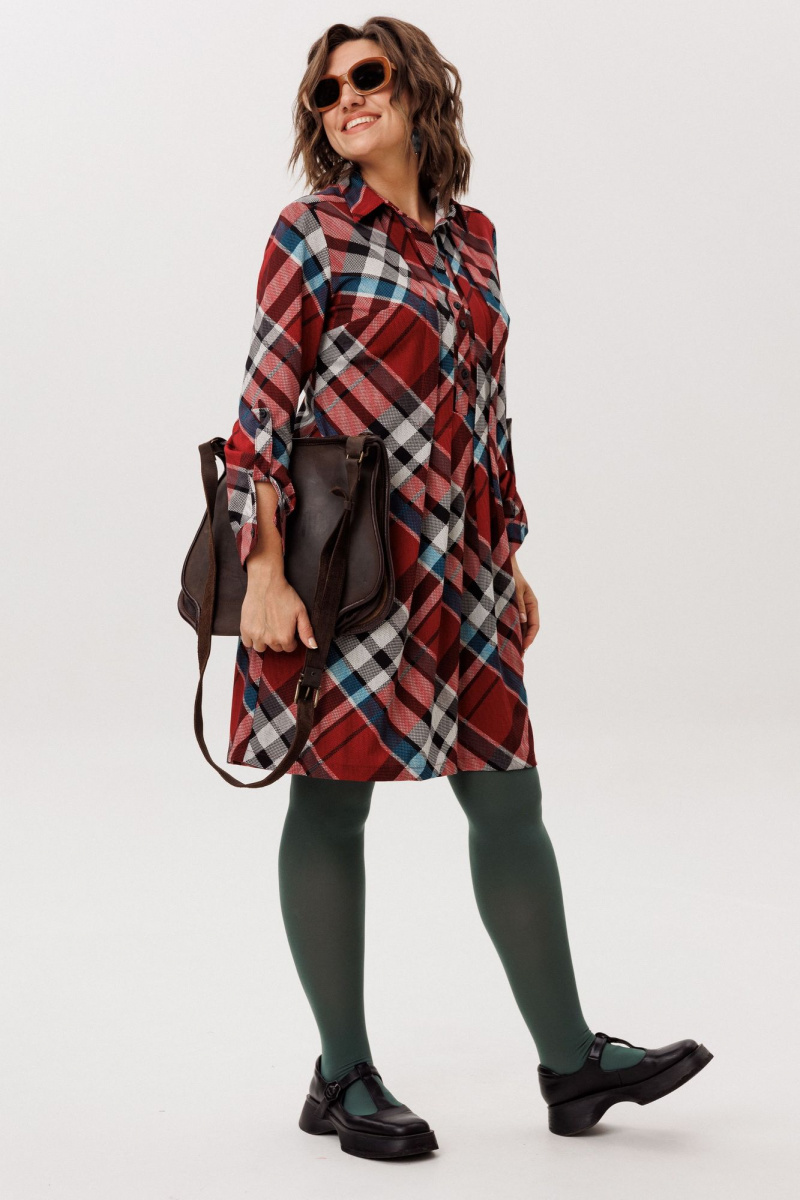 Платья Anelli 1769 бордовая_шотландка