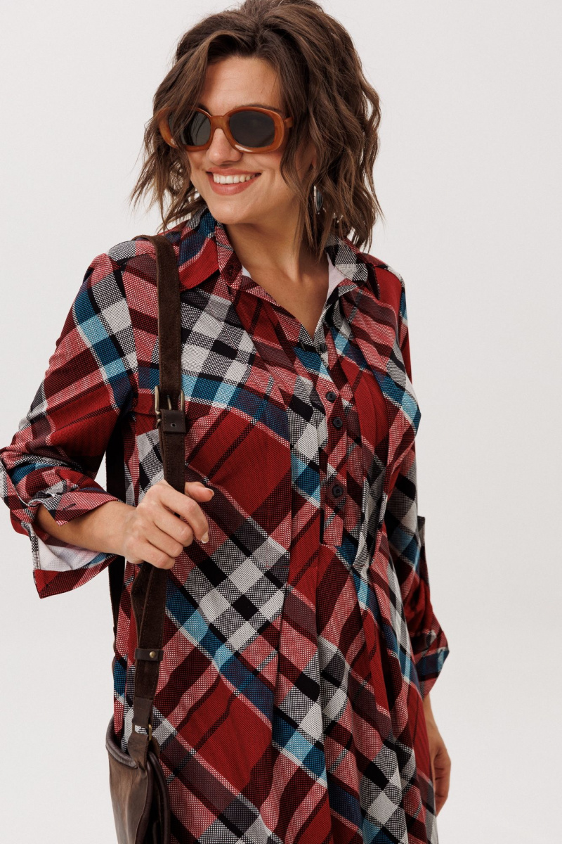 Платья Anelli 1769 бордовая_шотландка