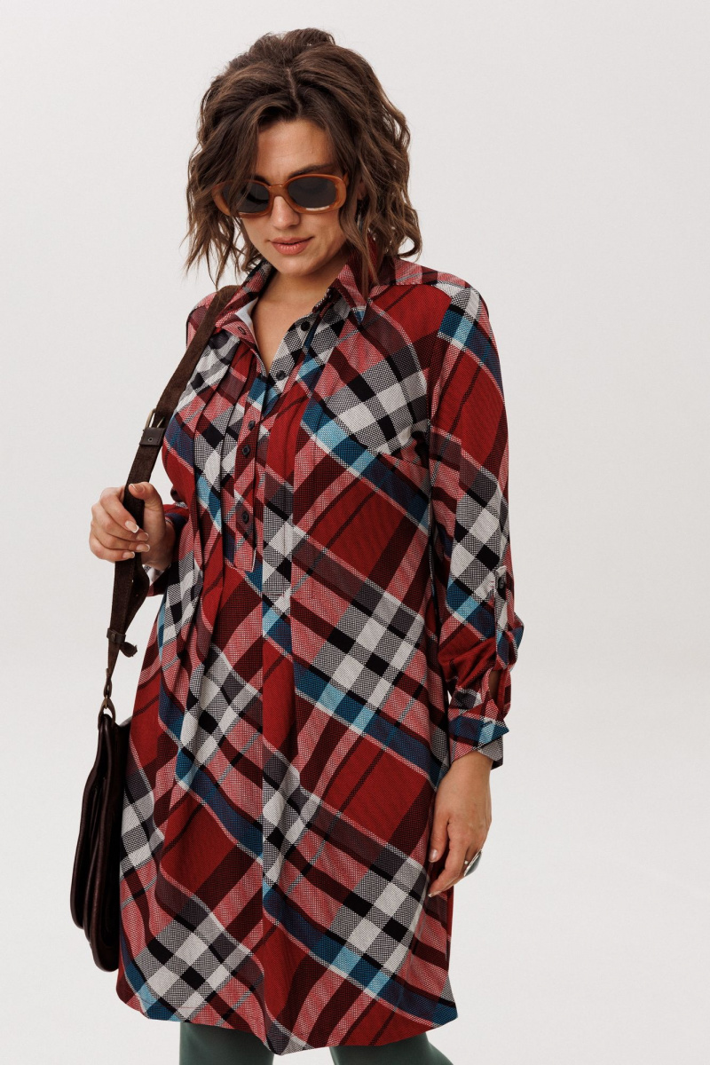 Платья Anelli 1769 бордовая_шотландка