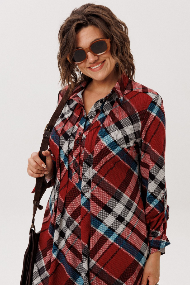 Платья Anelli 1769 бордовая_шотландка